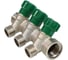 Коллектор лат клап рег SantechSystems 3/4", 3 выхода под плоское уплотнение 1/2" н/р, межосевое расстояние между выходами 36мм 129-9346 7