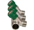 Коллектор лат клап рег SantechSystems 3/4", 3 выхода под плоское уплотнение 1/2" н/р, межосевое расстояние между выходами 36мм 129-9346 2