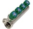Коллектор лат клап рег SantechSystems 3/4", 4 выхода под плоское уплотнение 1/2" н/р, межосевое расстояние между выходами 36мм 129-9347 6