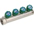 Коллектор лат клап рег SantechSystems 3/4", 4 выхода под плоское уплотнение 1/2" н/р, межосевое расстояние между выходами 36мм 129-9347 7