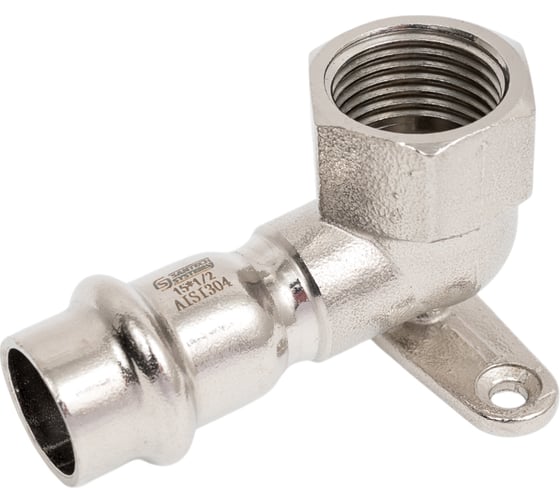 Водорозетка SantechSystems Дн15x1/2" пресс/ВР, нержавеющая сталь AISI 304 129-8968
