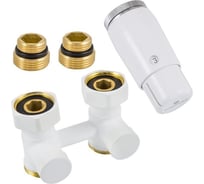 Комплект узла нижнего подключения SCHLOSSER G3/4x3/4 D=50мм прямой, термоголовка MINI, белый 600800055