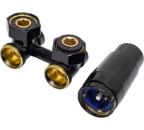 Комплект узла нижнего подключения SCHLOSSER G3/4x3/4 D=50мм угловой, с головкой, Чёрный 600800067 Ral 9005