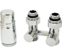 Комплект узла нижнего подключения SCHLOSSER G3/4x3/4 D=50мм прямой, термоголовка MINI, хром 600800057