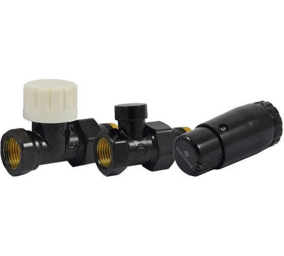 Комплект прямой SCHLOSSER DN15 GZ1/2xGW1/2 черный с головкой, Мини M30x1.5 602200057 Ral 9005 1