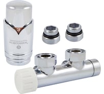 Узел подключения SCHLOSSER DUO-PLEX 3/4xМ22x1.5 +2 ниппеля 1/2x3/4 угловой, левый, хром 602100007