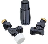 Комплект аксиальный SCHLOSSER DN15 GZ1/2хGW1/2 черный с головкой Мини M30х1.5 602200126 Ral 9005