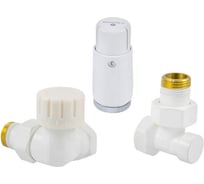 Комплект осевой SCHLOSSER DN15 GZ1/2 x GW1/2 левый, с головкой Мини M30x1.5, белый 602200067