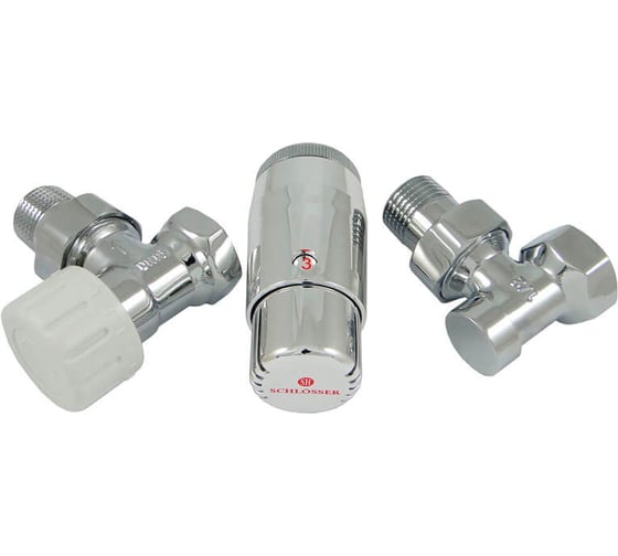 Комплект угловой SCHLOSSER DN15 GZ1/2xGW1/2 с головкой Мини M30x1.5, хром 602200060
