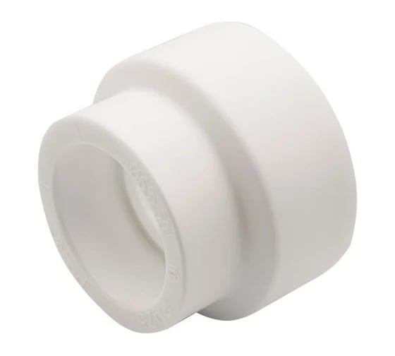 Муфта Millennium переходная полипропиленовая 63-50 мм внутренняя-внутренняя, PPR, для труб, белая, рабочее давление 25 бар, t° до +95°C 3M12-rdf-6350000 1