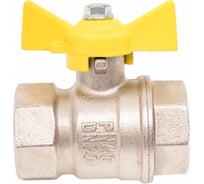 Шаровой кран Valfex N/P59 БИРКА для газа 3/4 ВР/ВР ручка-бабочка, латунный никелированный 11Б27фтМ (80/20) VF.277.NB3.034.N/P59.Bir