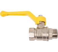 Шаровой кран Valfex N/P59 БИРКА для газа 1/2 ВР/НР ручка-рычаг, латунный никелированный 11Б27фтМ (80/20) VF.272.NR3.012.N/P59.Bir