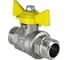 Шаровой кран Valfex N/P59 БИРКА для газа 1/2 НР/НР ручка-бабочка, латунный никелированный 11Б27фтМ (96/24) VF.279.NB3.012.N/P59.Bir 1