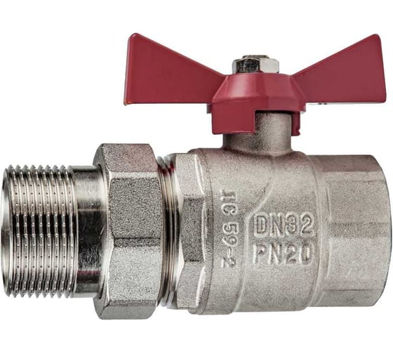 Шаровой кран KROMWELL с полусгоном, 1 1/4", ВР-НР, ручка бабочка KW.185.07