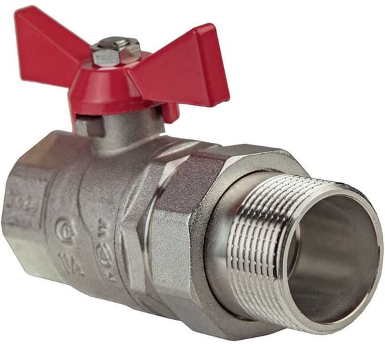 Шаровой кран KROMWELL с полусгоном, 1 1/4", ВР-НР, ручка бабочка KW.185.07