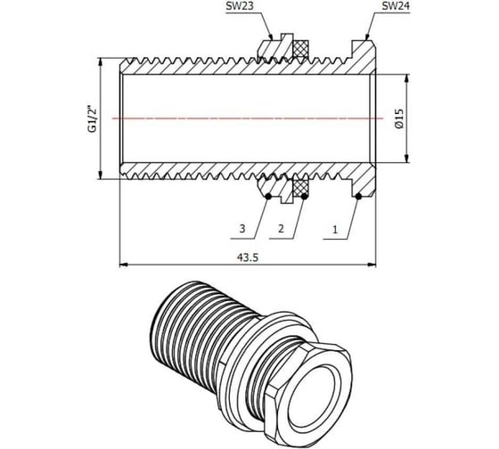 Врезка AV Engineering 1/2" нар AVE303012