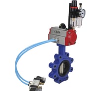 Затвор DN.ru QT450-304-NBR-2W-Fb-H Ду150 Ру16 LUG пн.привод, пн.распределитель, БПВ D050-52069