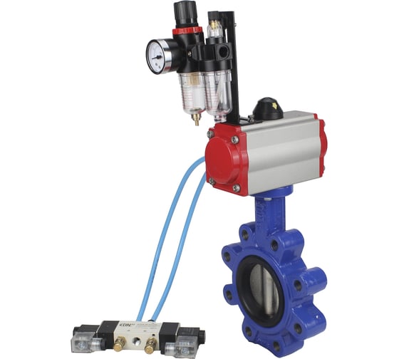 Затвор DN.ru QT450-304-NBR-2W-Fb-H Ду65 Ру16 LUG пн.привод, пн.распределитель, БПВ D050-50427