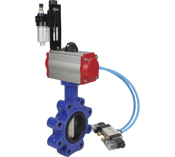 Затвор DN.ru QT450-304-NBR-2W-Fb-H Ду65 Ру16 LUG пн.привод, пн.распределитель, БПВ D050-50427