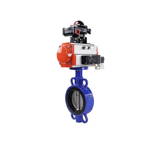 Затвор DN.ru 304-304-EPDM-2W-Fb-H Ду100 Ру16 пневмопривод, БКВ, пневмораспределитель D050-47565 1