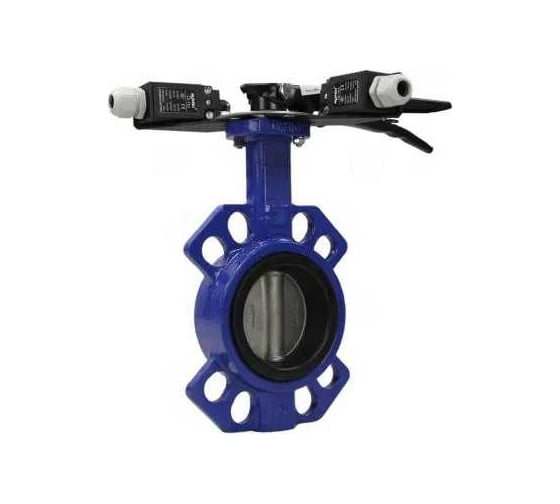 Затвор DN.ru 304-304-EPDM-2W-Fb-H Ду100 Ру16, рукоятка, с двумя концевыми датчиками D050-46581 1