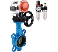 Затвор DN.ru QT450-304-NBR-2W-Fb-H Ду65 Ру16 LUG пн.привод, пн.распред., БПВ, дублер D050-51180