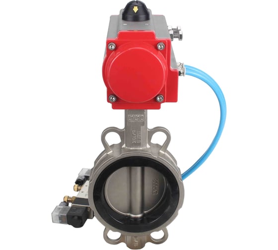 Затвор DN.ru 304-304-EPDM-2W-Fb-H Ду250 Ру16 пневмопривод, пневмораспределитель D050-46787