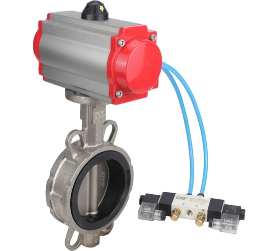 Затвор DN.ru 304-304-EPDM-2W-Fb-H Ду250 Ру16 пневмопривод, пневмораспределитель D050-46787