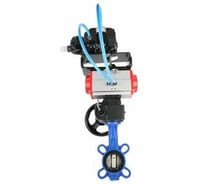 Затвор дисковый DN.ru 304-304-NBR-2W-Fb-H Ду100, Ру16, пневмопривод, дублёр, позиционер без ОС D050-47215