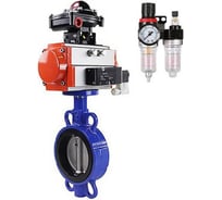 Затвор DN.ru 304-304-NBR-2W-Fb-H Ду125 Ру16 пневмопривод, БКВ, пневмораспред., БПВ D050-49204