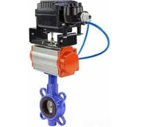 Затвор дисковый DN.ru 304-304-PTFE-2W-Fb-H Ду100, Ру16, пневмопривод, позиционер с обратной связью D050-46943