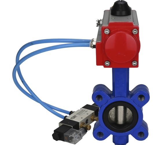 Затвор DN.ru QT450-QT450-EPDM-2W-Fb-H Ду50 Ру16 LUG пневмопривод, пн.распределитель D050-50285