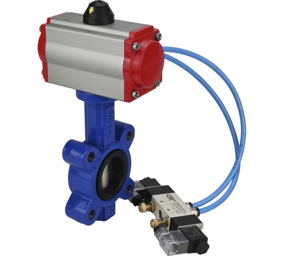 Затвор DN.ru QT450-QT450-EPDM-2W-Fb-H Ду50 Ру16 LUG пневмопривод, пн.распределитель D050-50285