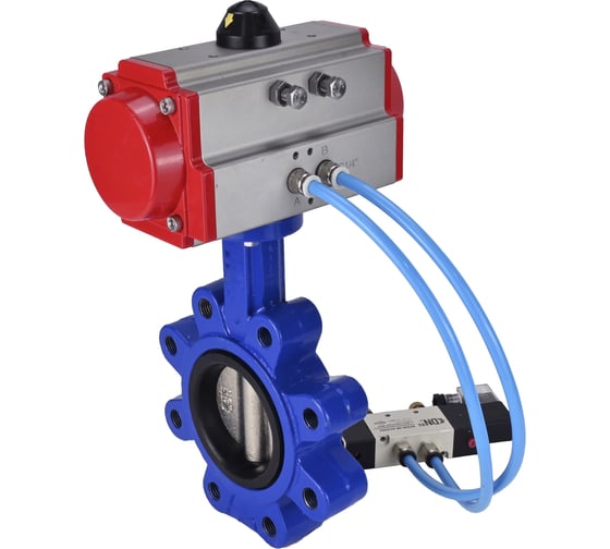 Затвор DN.ru QT450-QT450-EPDM-2W-Fb-H Ду80 Ру16 LUG пневмопривод, пн.распределитель D050-51976