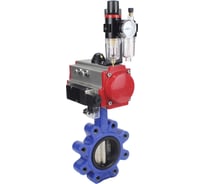 Затвор DN.ru QT450-QT450-NBR-2W-Fb-H Ду100 Ру16 LUG пн.привод, пн.распределитель, БПВ D050-52127