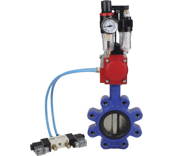 Затвор DN.ru QT450-QT450-NBR-2W-Fb-H Ду125 Ру16 LUG пн.привод, пн.распределитель, БПВ D050-50442 1