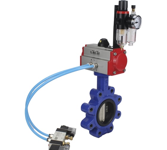 Затвор DN.ru QT450-QT450-NBR-2W-Fb-H Ду125 Ру16 LUG пн.привод, пн.распределитель, БПВ D050-52056