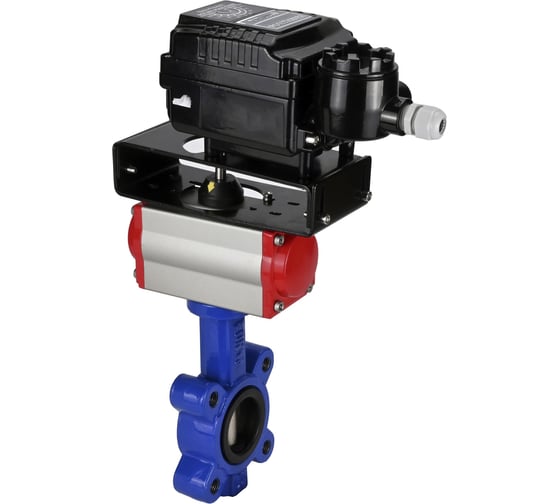 Затвор DN.ru QT450-QT450-NBR-2W-Fb-H Ду50 Ру16 LUG пневмопривод, позиционер D050-50060