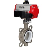 Затвор DN.ru 304-304-PTFE-2W-Fb-H Ду80 Ру16 пневмопривод, пневмораспределитель D050-46694