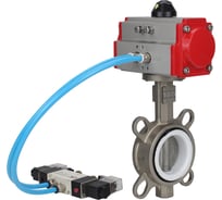 Затвор DN.ru 304-304-PTFE-2W-Fb-R Ду250 Ру16 пневмопривод, пневмораспределитель D050-46835