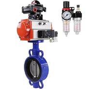 Затвор DN.ru 304-304-VITON-2W-Fb-H Ду100 Ру16 пневмопривод, БКВ, пневмораспред., БПВ D050-49153