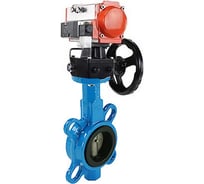 Затвор DN.ru 304-304-VITON-2W-Fb-H Ду100 Ру16 пневмопривод, дублёр, пневмораспред. D050-48055