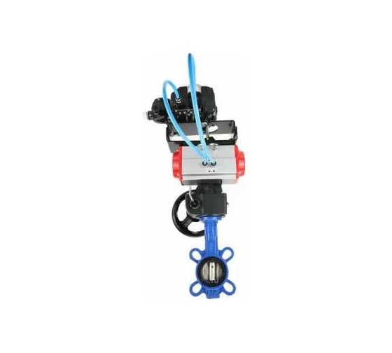 Затвор DN.ru 304-304-VITON-2W-Fb-H Ду200 Ру16 пневмопривод, дублёр, позиционер без ОС D050-47226 1