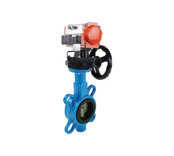 Затвор DN.ru 304-304-VITON-2W-Fb-H Ду250 Ру16 пневмопривод, дублёр, пневмораспред. D050-48123