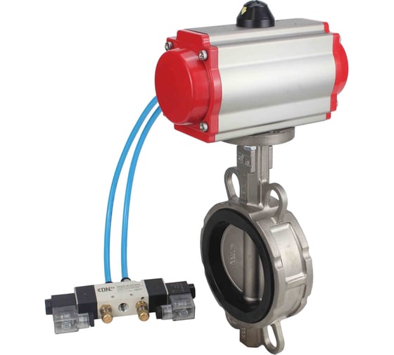 Затвор DN.ru 304-304-VITON-2W-Fb-H Ду250 Ру16 пневмопривод, пневмораспределитель D050-46859