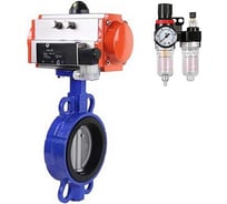 Затвор DN.ru 304-304-VITON-2W-Fb-H Ду250 Ру16 пневмопривод, пневмораспределитель, БПВ D050-49811
