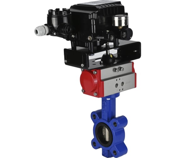 Затвор DN.ru QT450-304-EPDM-2W-Fb-H Ду100 Ру16 LUG пневмопривод, позиционер D050-51869