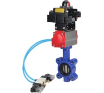 Затвор DN.ru QT450-304-EPDM-2W-Fb-H Ду65 Ру16 LUG пн.привод, пн.распределитель, БКВ D050-50616