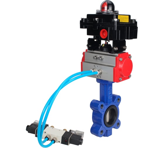 Затвор DN.ru QT450-304-EPDM-2W-Fb-H Ду65 Ру16 LUG пн.привод, пн.распределитель, БКВ D050-50544 1