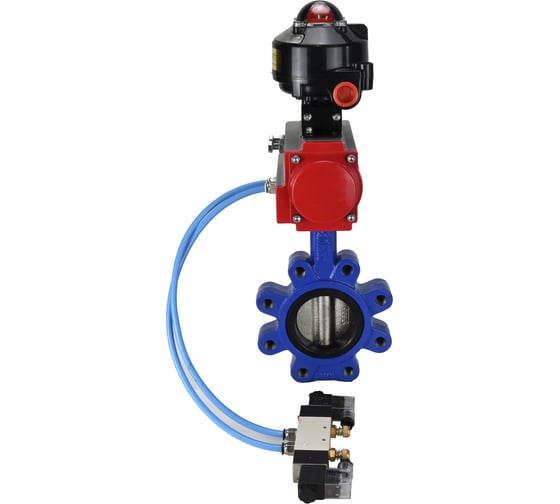 Затвор DN.ru QT450-304-EPDM-2W-Fb-H Ду65 Ру16 LUG пн.привод, пн.распределитель, БКВ D050-50640